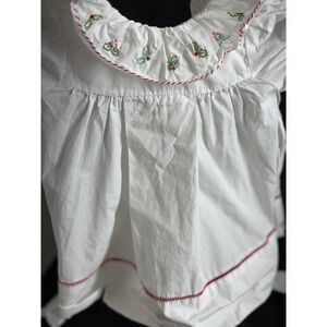 Luli &‎ Me 12M White Holiday Holly Embroidered Ruffle Collar Bloomer Dress